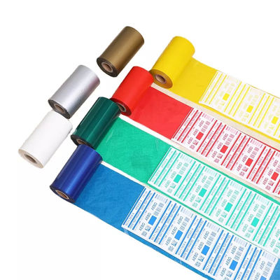 Barway Transferência térmica fita de cera azul/verde/vermelho/branco/ouro/prata para impressora de etiquetas de código de barras